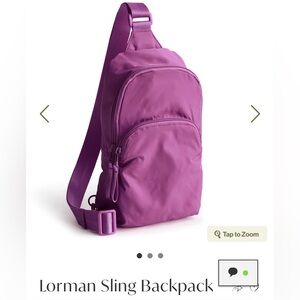 NEW Vera Bradley Lorman Sling Backpack Lightweight Nylon in Iris Orchid!